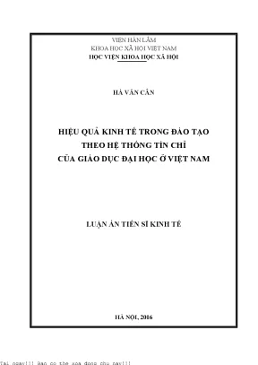 Hiệu quả kinh tế trong đào tạo theo hệ thống tín chỉ của giáo dục học ở việt nam