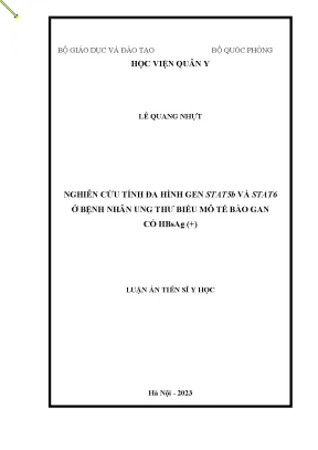 Nghiên cứu tính đa hình gen stat5b và stat6 ở bệnh nhân ung thư biểu mô tế bào gan có hbsag