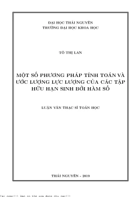 Một số phương pháp tính toán và ước lượng lực lượng của các tập hữu hạn sinh bởi hàm số