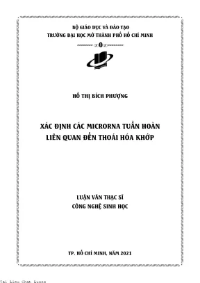 Xác định các microrna tuần hoàn liên quan đến thoái hóa khớp