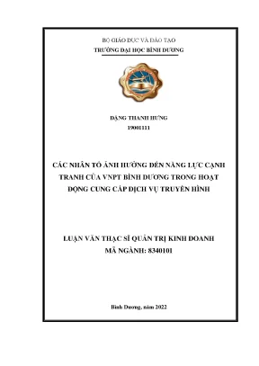 Các nhân tố ảnh hưởng đến năng lực cạnh tranh của vnpt bình dương trong hoạt động cung cấp dịch vụ truyền hình