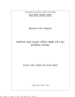 Những bài toán tổng hợp về các đường conic
