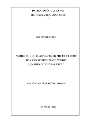 Nghiên cứu dự đoán tác dụng phụ của thuốc từ y văn sử dụng mạng nơ ron dựa trên cơ chế tập trung