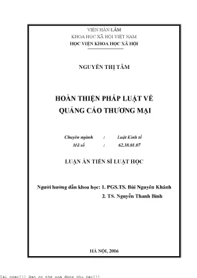 Hoàn thiện pháp luật về quảng cáo thương mại