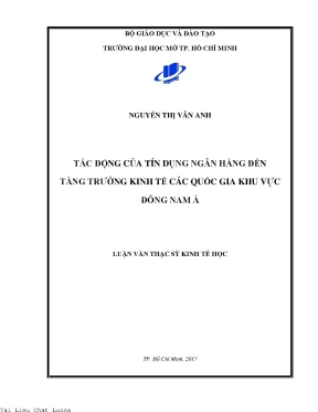 Tác động của tín dụng ngân hàng đến tăng trưởng kinh tế các quốc gia khu vực đông nam á