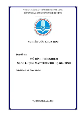 Mô hình thí nghiệm năng lượng mặt trời cho hộ gia đình