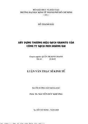 Xây dựng thương hiệu gạch granite của công ty gạch men hoàng gia