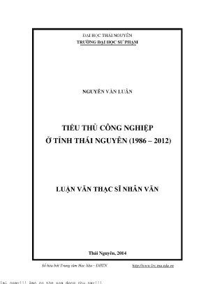 Tiểu thủ công nghiệp ở tỉnh thái nguyên 1986 2012