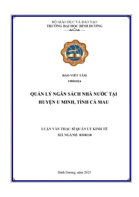 Quản lý ngân sách nhà nước tại huyện u minh tỉnh cà mau