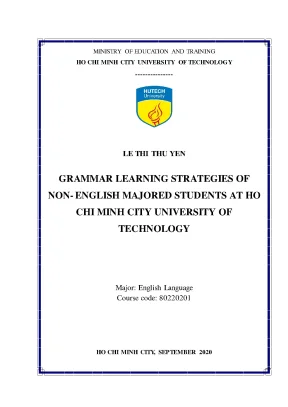 Grammar learning strategies of non english majored students at ho chi minh city university oftechnology