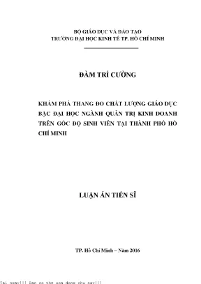 Khám phá thang đo chất lượng giáo dục bậc đại học ngành quản trị kinh doanh trên góc độ sinh viên tại thành phố hồ chí minh