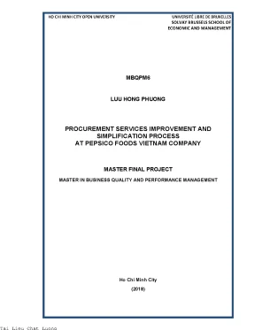 Procurement services improvement and simplification process at pepsico foods vietnam company