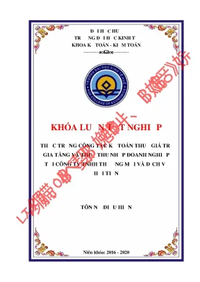 Thực trạng công tác kế toán thuế giá trị gia tăng và thuế thu nhập doanh nghiệp tại công ty tnhh thương mại và dịch vụ hải tiến