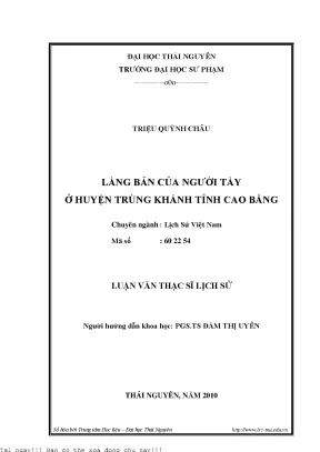 Làng bản của người tày ở huyện trùng khánh tỉnh cao bằng
