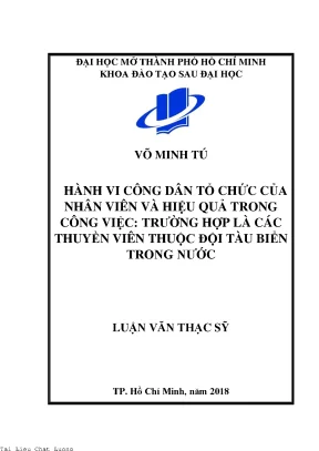 Hành vi công dân tổ chức của nhân viên và hiệu quả trong công việc trường hợp là các thuyền viên thuộc nội bộ tàu biển trong nước