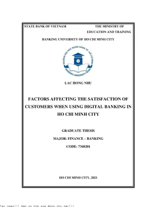 Factors affecting customer satisfaction when using digital banking in ho chi minh city 2021