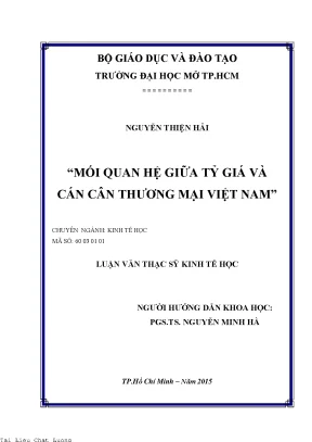 Mối quan hệ giữa tỷ giá và cán cân thương mại việt nam