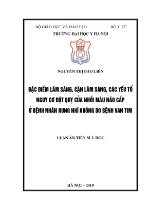 Đặc điểm lâm sàng cận lâm sàng các yếu tố nguy cơ đột quỵ của nhồi máu não cấp ở bệnh nhân rung nhĩ không do bệnh van tim