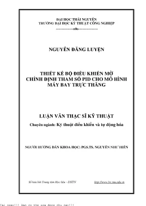 Thiết kế bộ điều khiển mờ chỉnh định tham số pid cho mô hình máy bay trực thăng