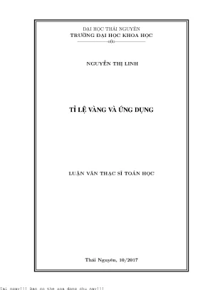 Tỉ lệ vàng và ứng dụng