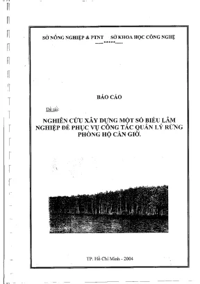 Nghiên cứu xây dựng một số biểu lâm nghiệp để phục vụ công tác quản lý rừng phòng hộ cần giờ