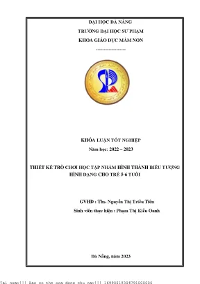 Thiết kế trò chơi học tập nhằm hình thành biểu tượng hình dạng cho trẻ 5 6 tuổi