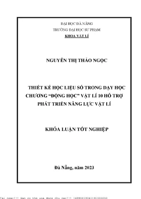 Thiết kế học liệu số trong dạy học chương động học vật lí 10 hỗ trợ phát triển năng lực vật lí