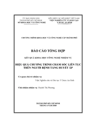 Hiệu quả chương trình chăm sóc liên tục trên người bệnh tăng huyết áp