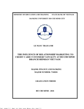 The influence of relationship marketing to credit card customers loyalty at ho chi minh branch shinhan viet nam 2018