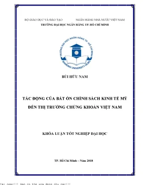 Tác động của bất ổn chính sách kinh tế mỹ đến thị trường chứng khoán việt nam 2018