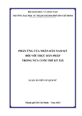 Phản ứng của nhân dân nam kỳ đối với thực dân pháp trong nửa cuối thế kỷ xix
