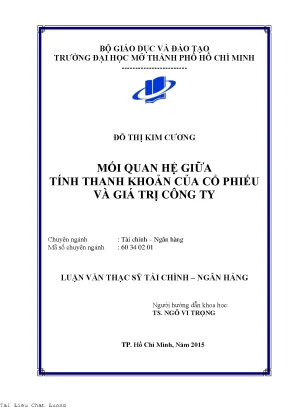 Mối quan hệ giữa tính thanh khoản của cổ phiếu và giá trị công ty