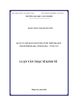 Quản lý chi ngân sách nhà nước trên địa bàn thành phố bà rịa tỉnh bà rịa vũng tàu