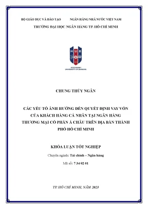 Các yếu tố ảnh hưởng đến quyết định vay vốn của khách hàng cá nhân tại ngân hàng tmcp á châu trên địa bàn tp hcm