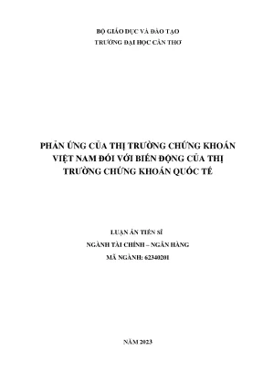 Phản ứng của thị trường chứng khoán việt nam đối với biến động của thị trường chứng khoán quốc tế