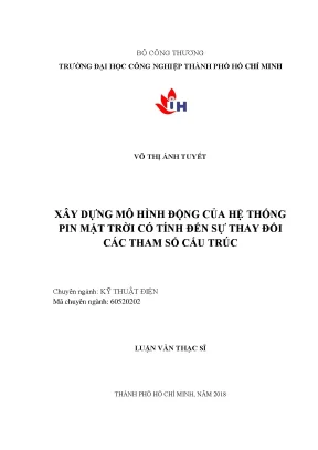 Xây dựng mô hình động của hệ thống pin mặt trời có tính đến sự thay đổi các tham số cấu trúc