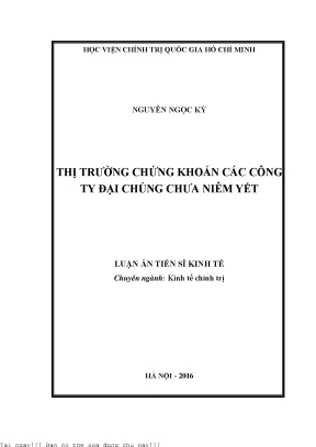 Thị trường chứng khoán các công ty đại chúng chưa niêm yết