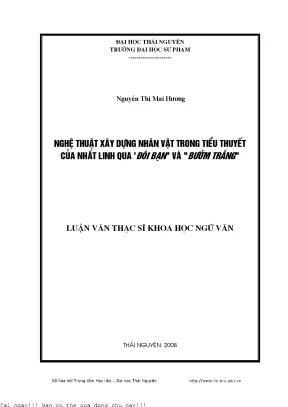 Nghệ thuật xây dựng nhân vật trong tiểu thuyết của nhất linh qua