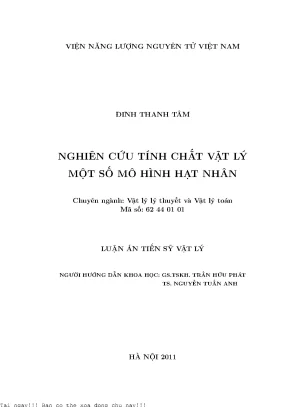 Nghiên cứu tính chất vật lý một số mô hình hạt nhât