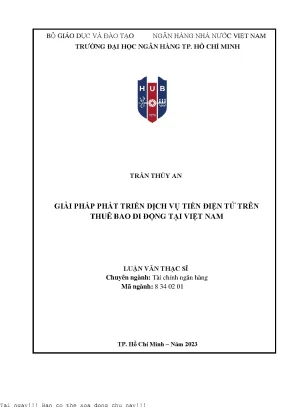 Giải pháp phát triển dịch vụ tiền điện tử trên thuê bao di động tại việt nam 2023