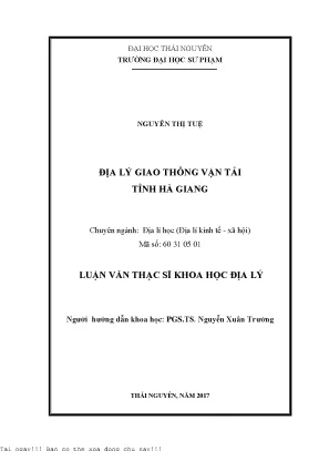 Địa lý giao thông vận tải tỉnh hà giang