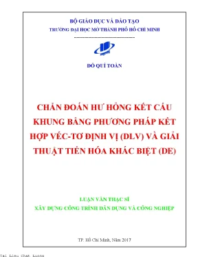 Chẩn đoán hư hỏng kết cấu khung bằng phương pháp kết hợp véc tơ định vị dlv và giải thuật tiến hóa khác biệt de