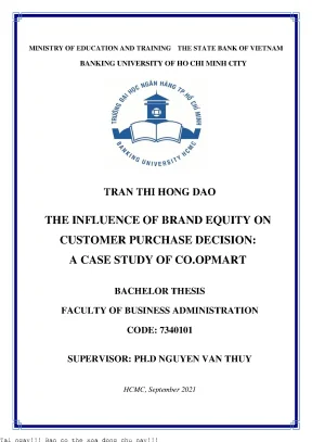 The influence of brand equity on customer purchase decision a case study of co opmart 2021