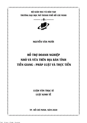 Hỗ trợ doanh nghiệp nhỏ và vừa trên địa bàn tỉnh tiền giang