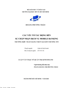 Các yếu tố tác động đến sự chấp nhận dịch vụ mobile banking trường hợp