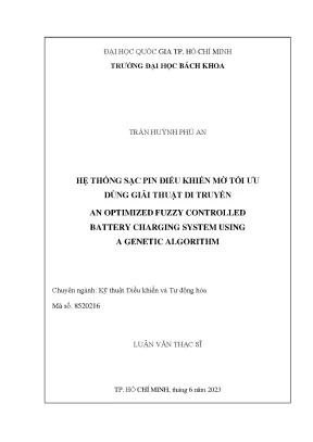 Hệ thống sạc pin điều khiển mờ tối ưu dùng giải thuật di truyền