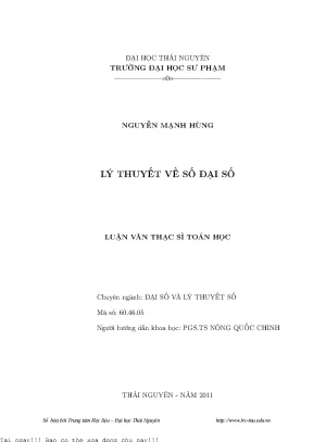 Lý thuyết về số đại số