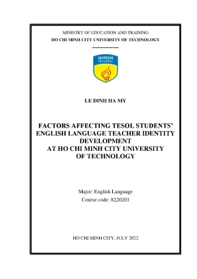 Factors affecting tesol students english language teacher identity development at ho chi minh city university of technology