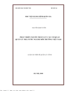 Phát triển nguồn nhân lực các cơ quan quản lý nhà nước ngành môi trường việt nam