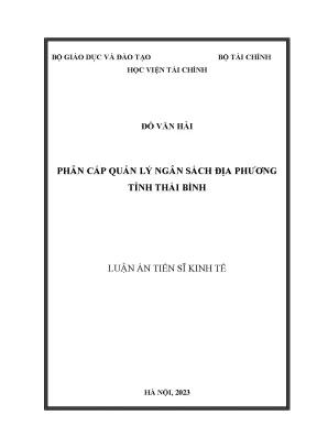 Phân cấp quản lý ngân sách địa phương tỉnh thái bình